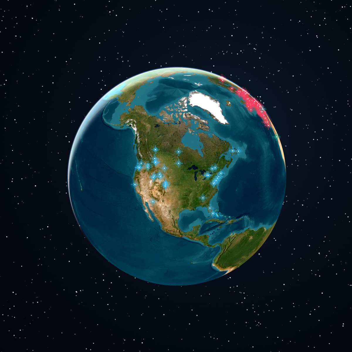 Globe terrestre avec les étapes des voyages et tournages de Jacques Mitsch